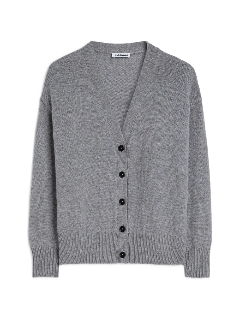 Jil Sander Kaschmircardigan mit V-Ausschnitt - Grau