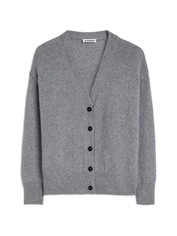 Jil Sander V-neck Cashmere Cardigan | Grey | FARFETCH HK
