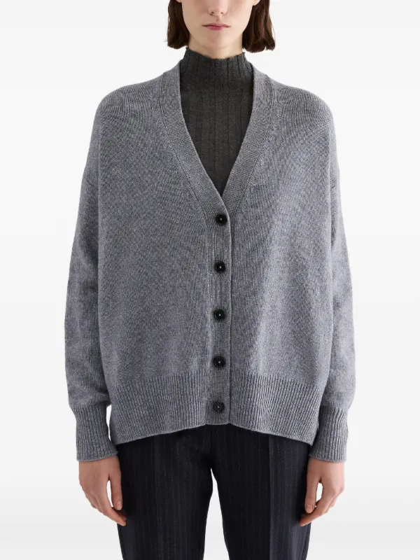 Jil Sander Vネックカシミヤカーディガン | グレー | FARFETCH JP