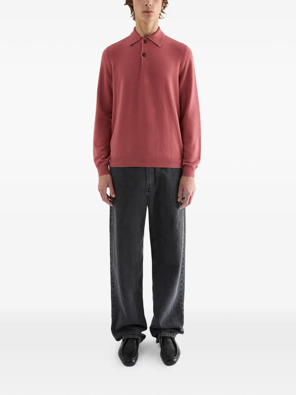 Jil Sander Gebreid poloshirt Rood