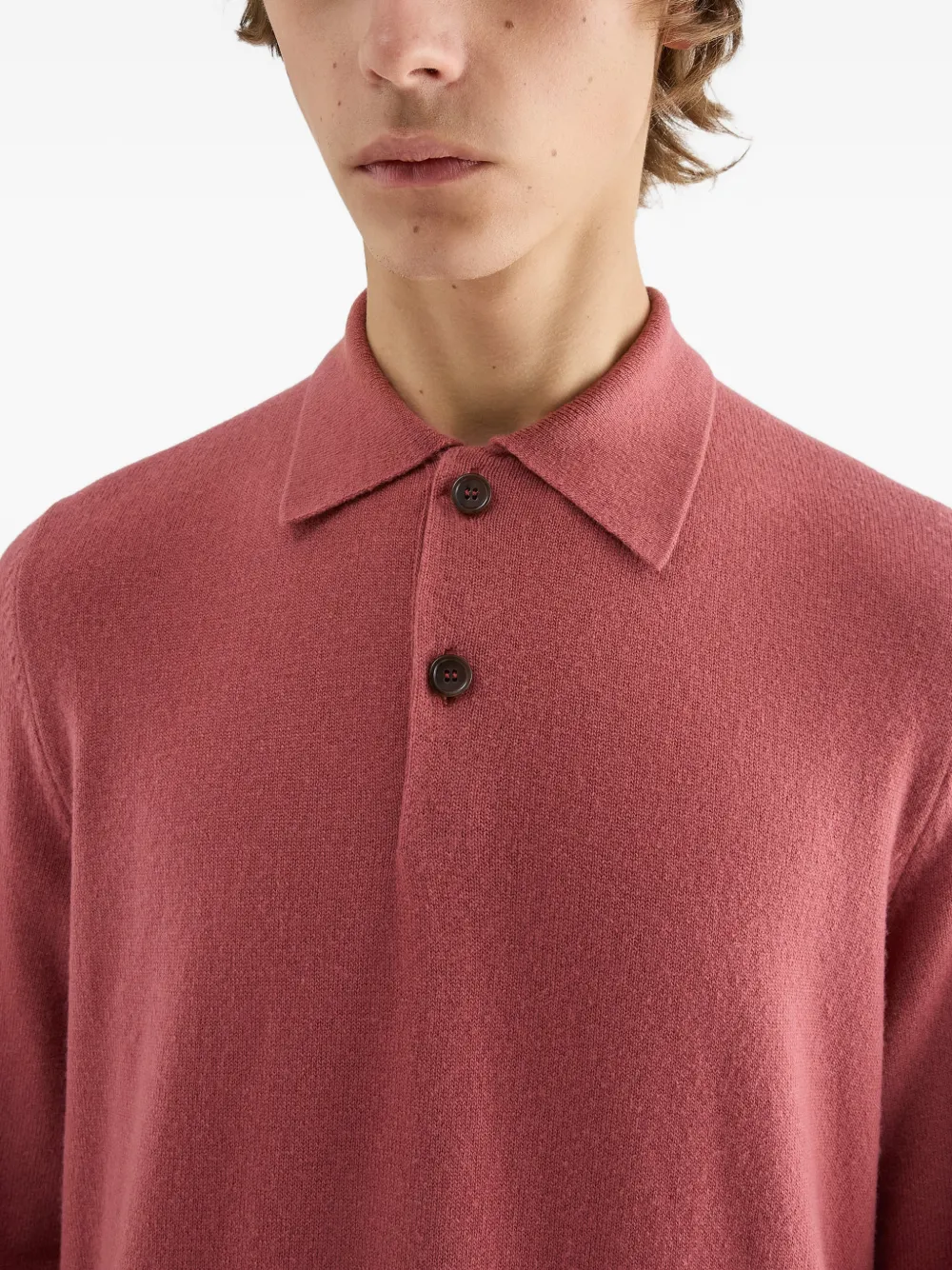Jil Sander Gebreid poloshirt Rood