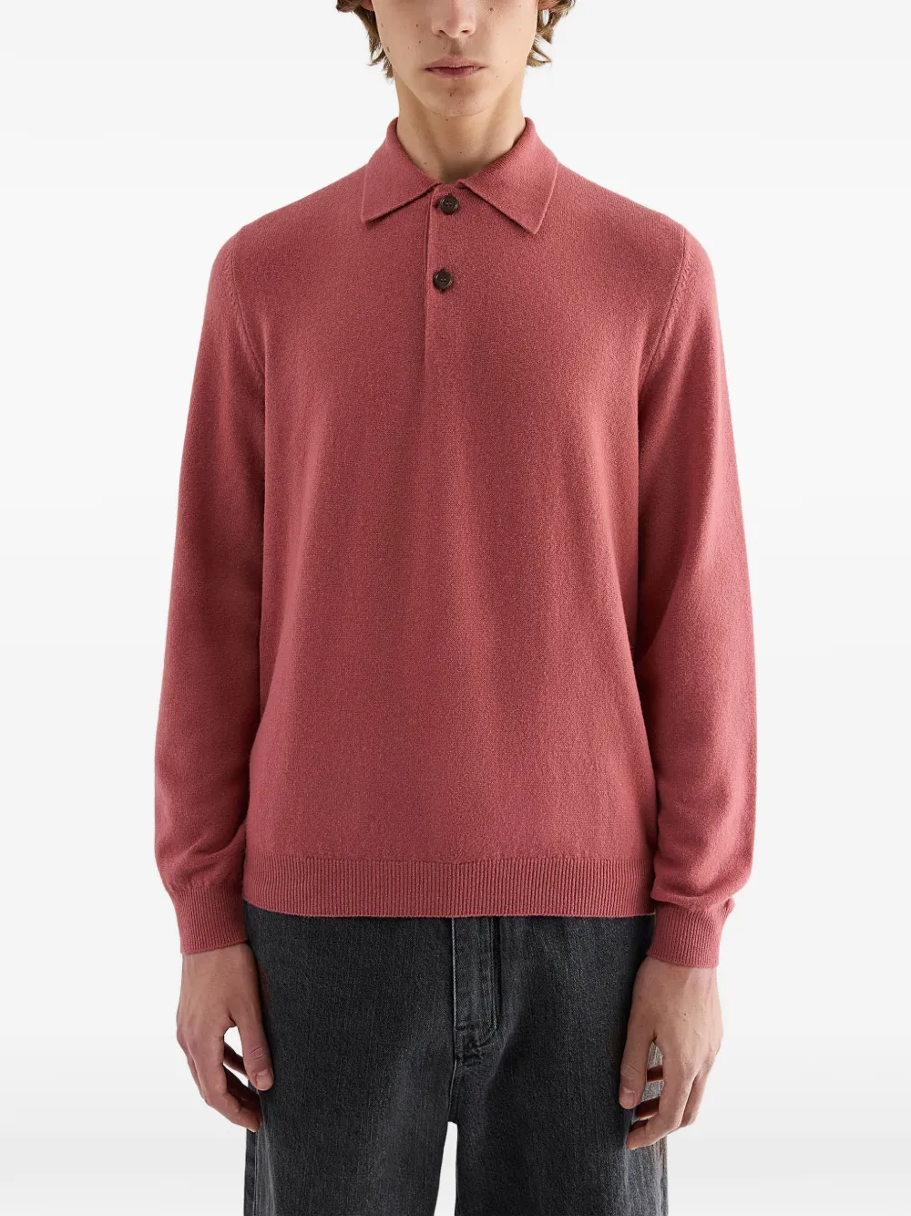 Jil Sander Gebreid poloshirt Rood