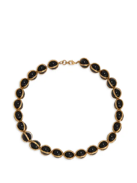 Jil Sander collar de latón con detalles de ónix
