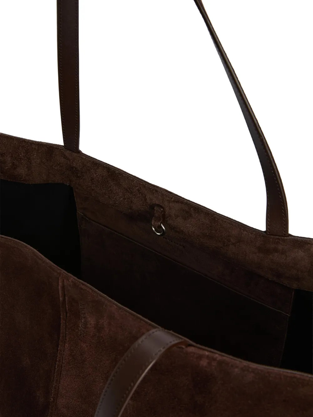 Jil Sander Linea suède shopper met afwerking Bruin