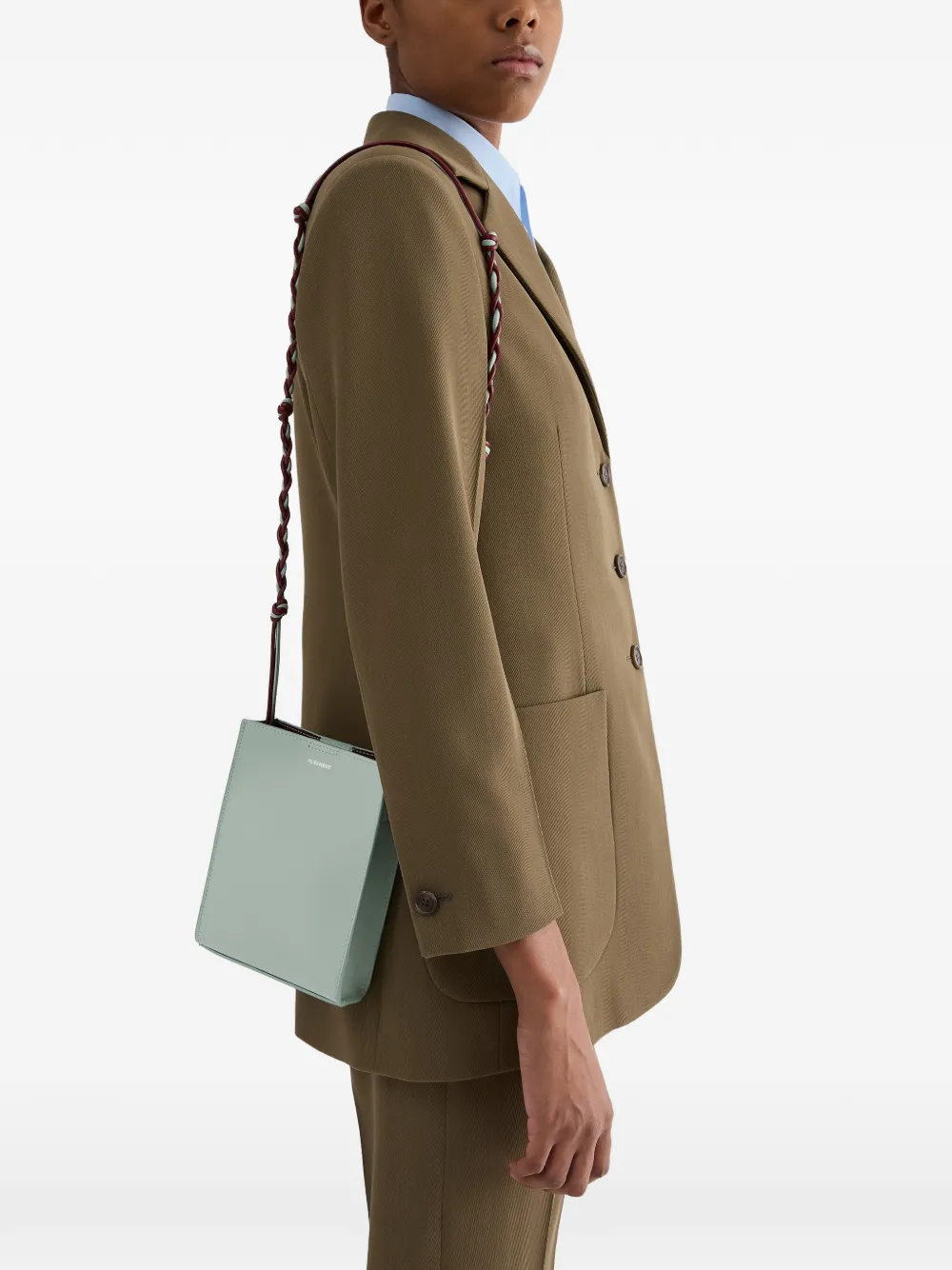 Jil Sander small Tangle leather shoulder bag - Blu