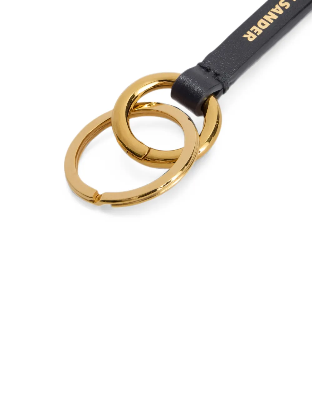 Jil Sander Leren sleutelhanger Zwart