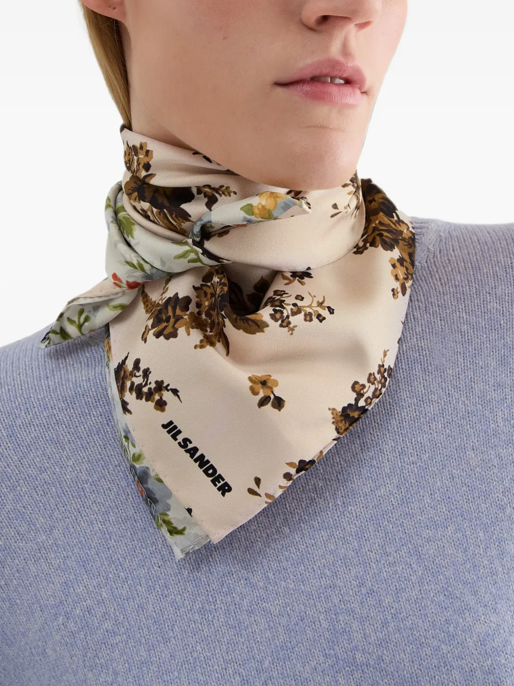 Jil Sander Sjaal met bloemenprint Roze