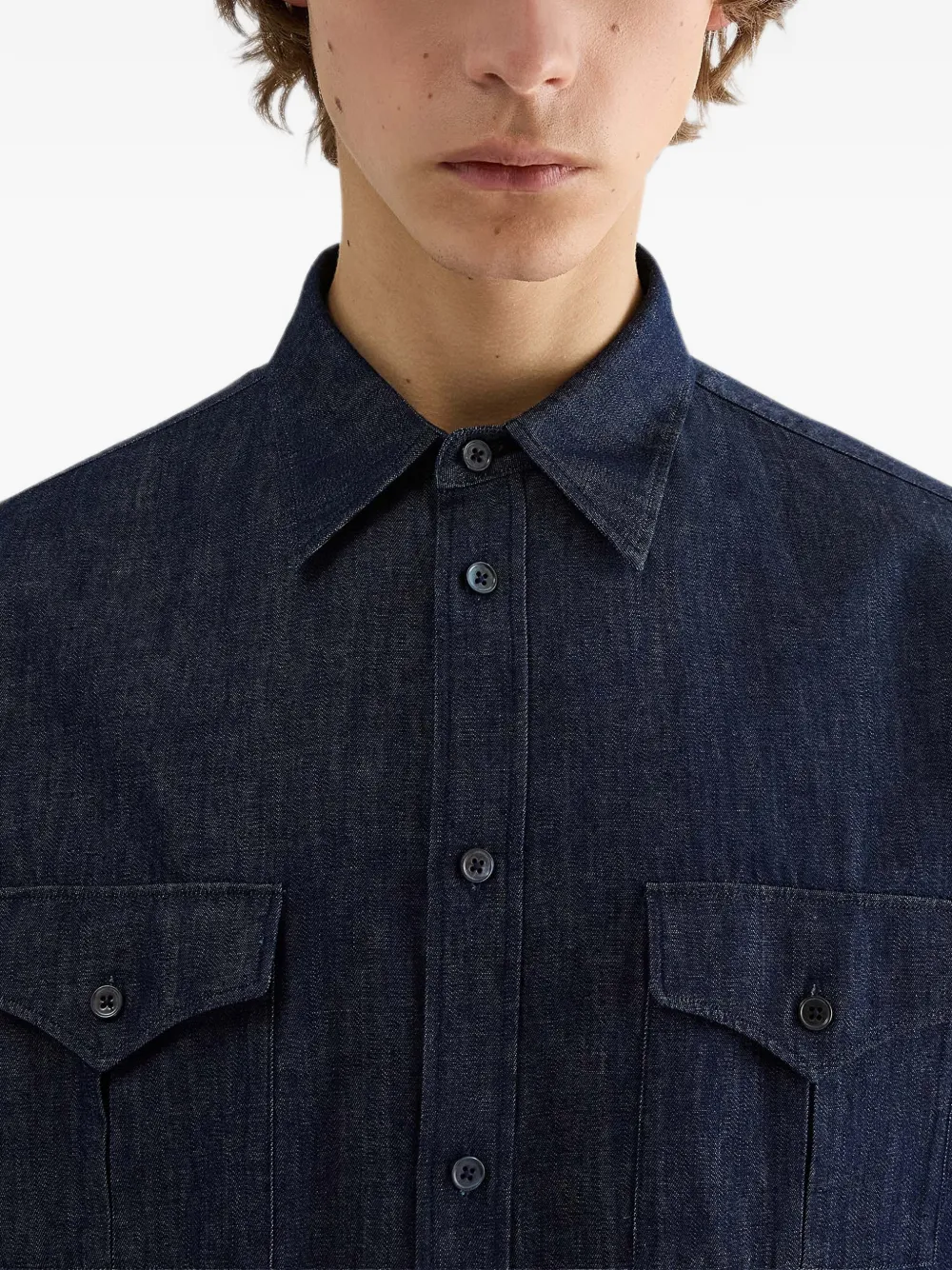 Jil Sander Chambray katoenen overhemd Blauw