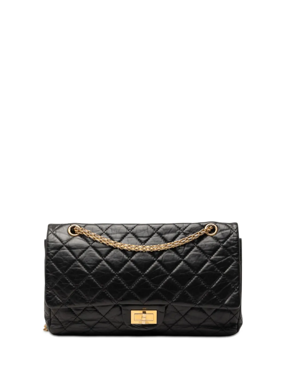 CHANEL Pre-Owned 2011 Quilted Aged Calfskin Reissue 2.55 Double Flap 227 shoulder bag - Nero