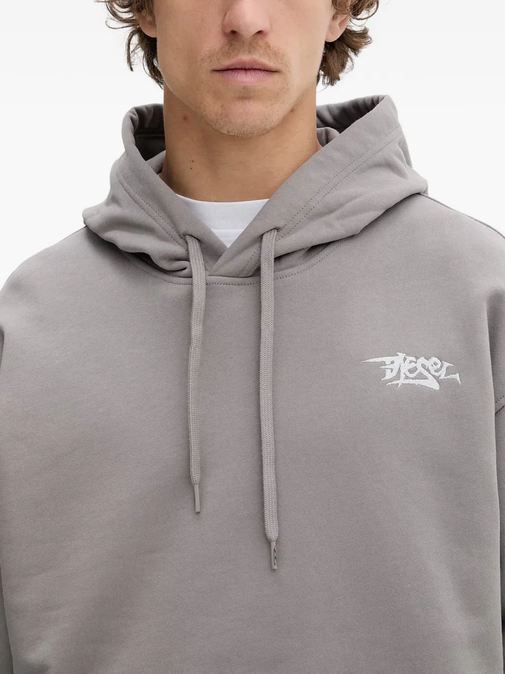 Diesel S-Macs-Hood-V2 hoodie met grafische print en geborduurd logo Grijs