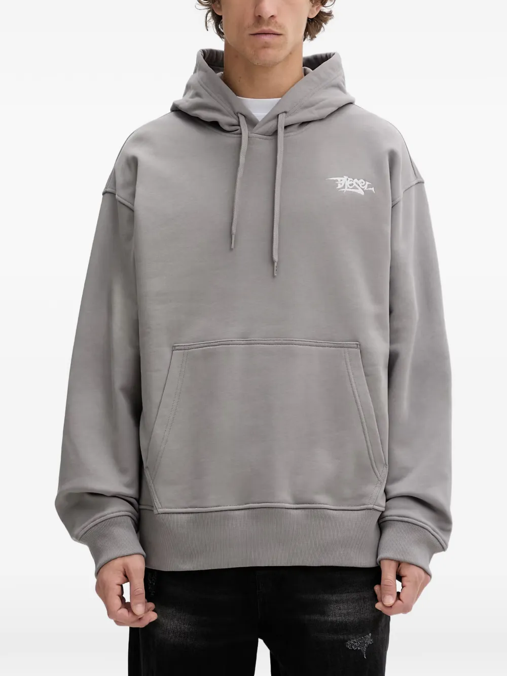 Diesel S-Macs-Hood-V2 graphic-print logo-embroidered hoodie - Grigio