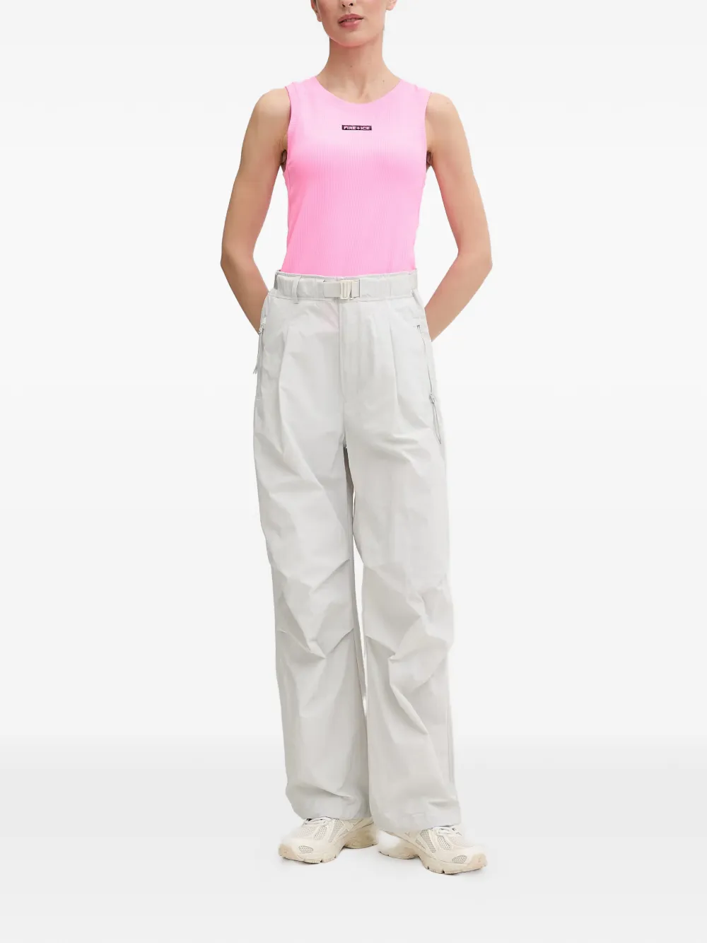 BOGNER FIRE+ICE Manya geribbelde tanktop met logopatch Roze