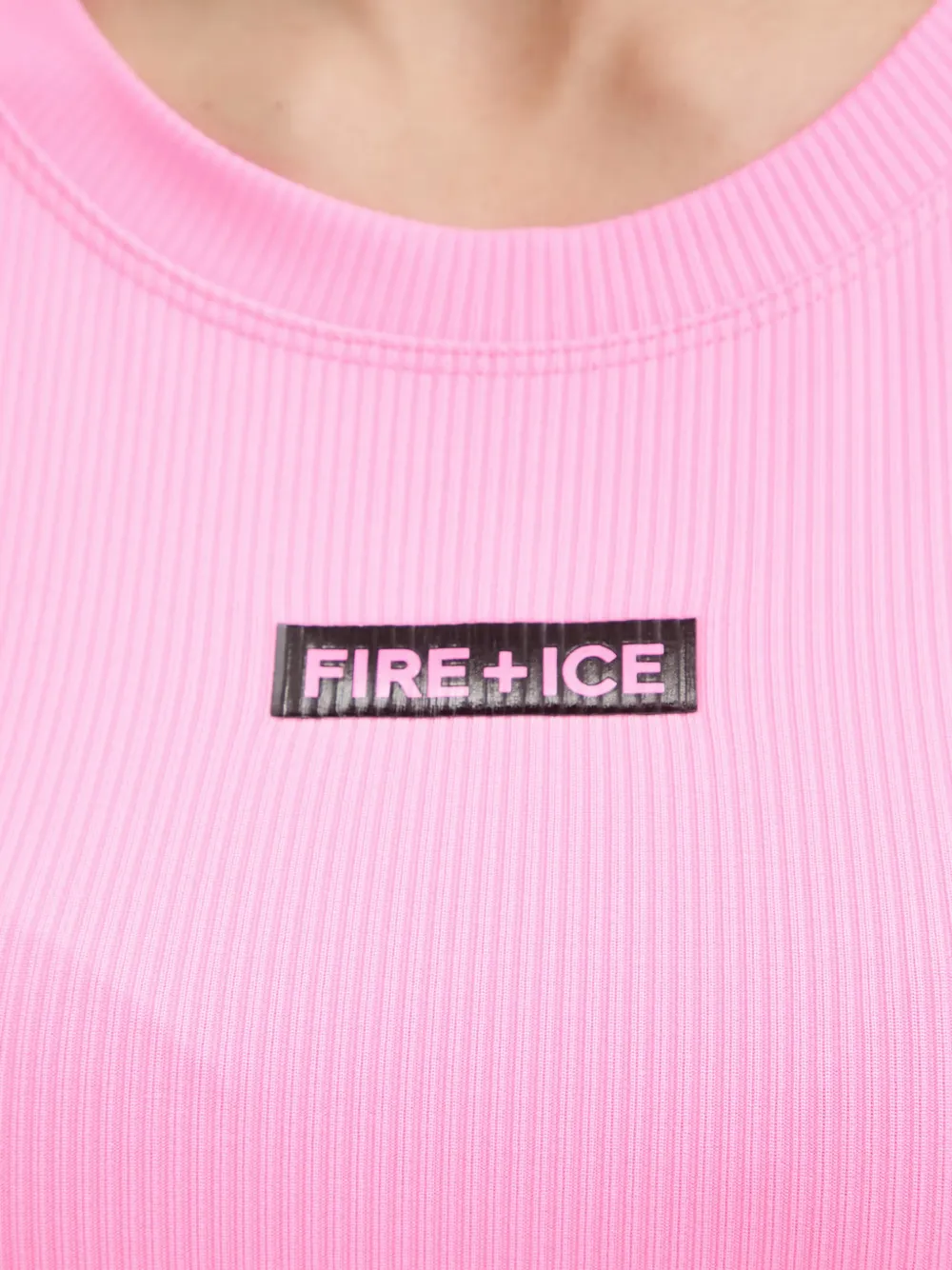 BOGNER FIRE+ICE Manya geribbelde tanktop met logopatch Roze