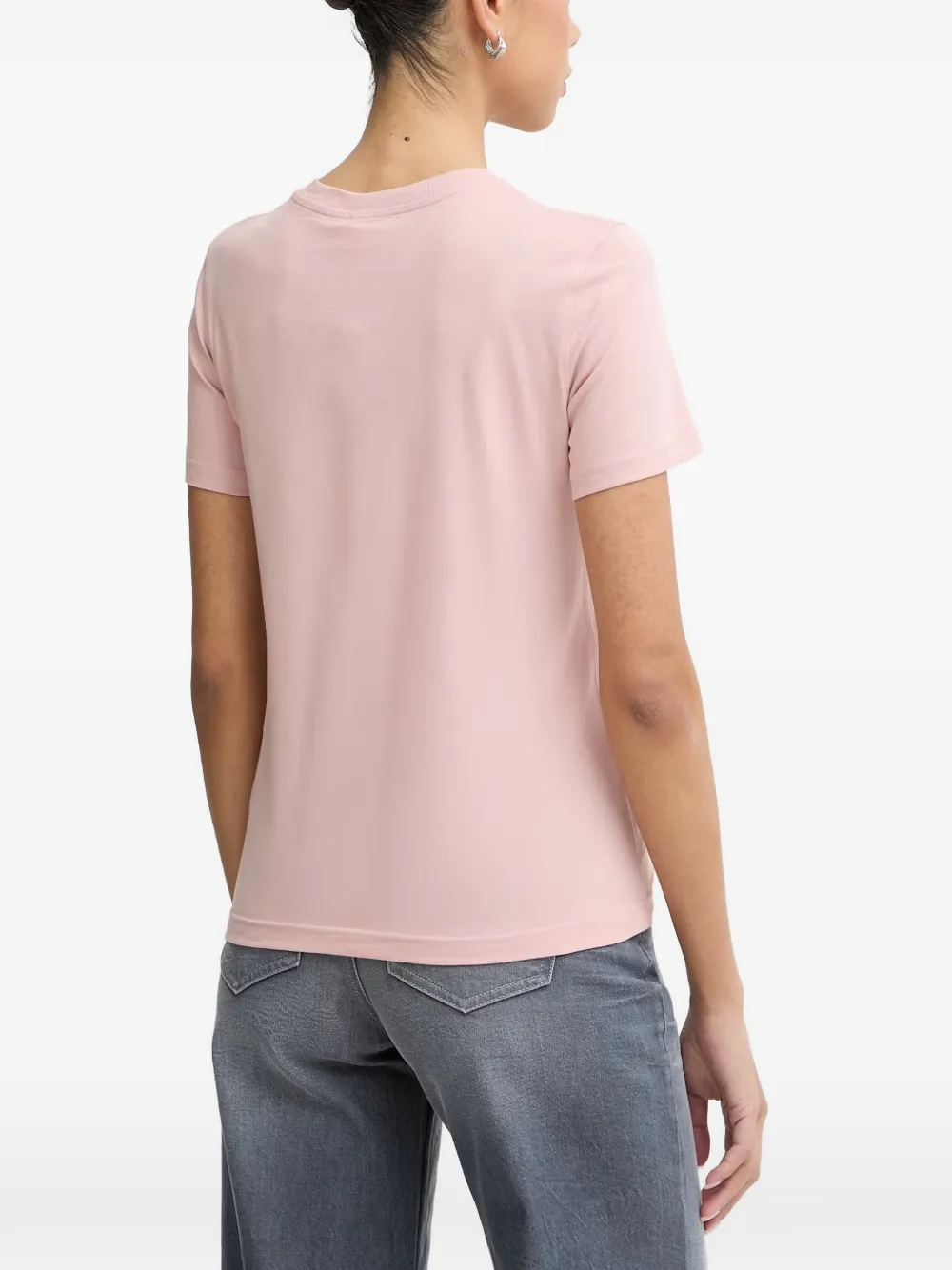 Diesel T-shirt met logopatch Roze