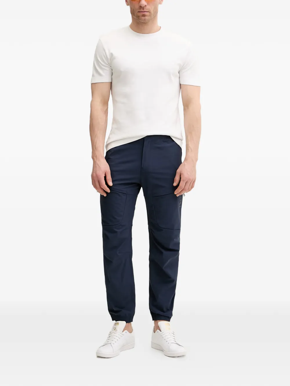 BOGNER FIRE+ICE Ludwig trainingsbroek met elastische cuffs en logopatch Blauw