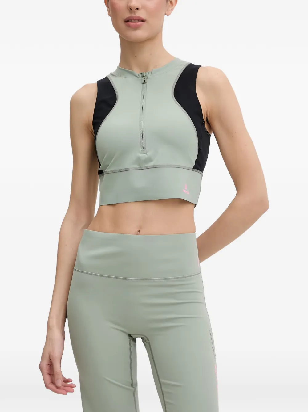 BOGNER FIRE+ICE Caia logo-print zip-up top - Verde