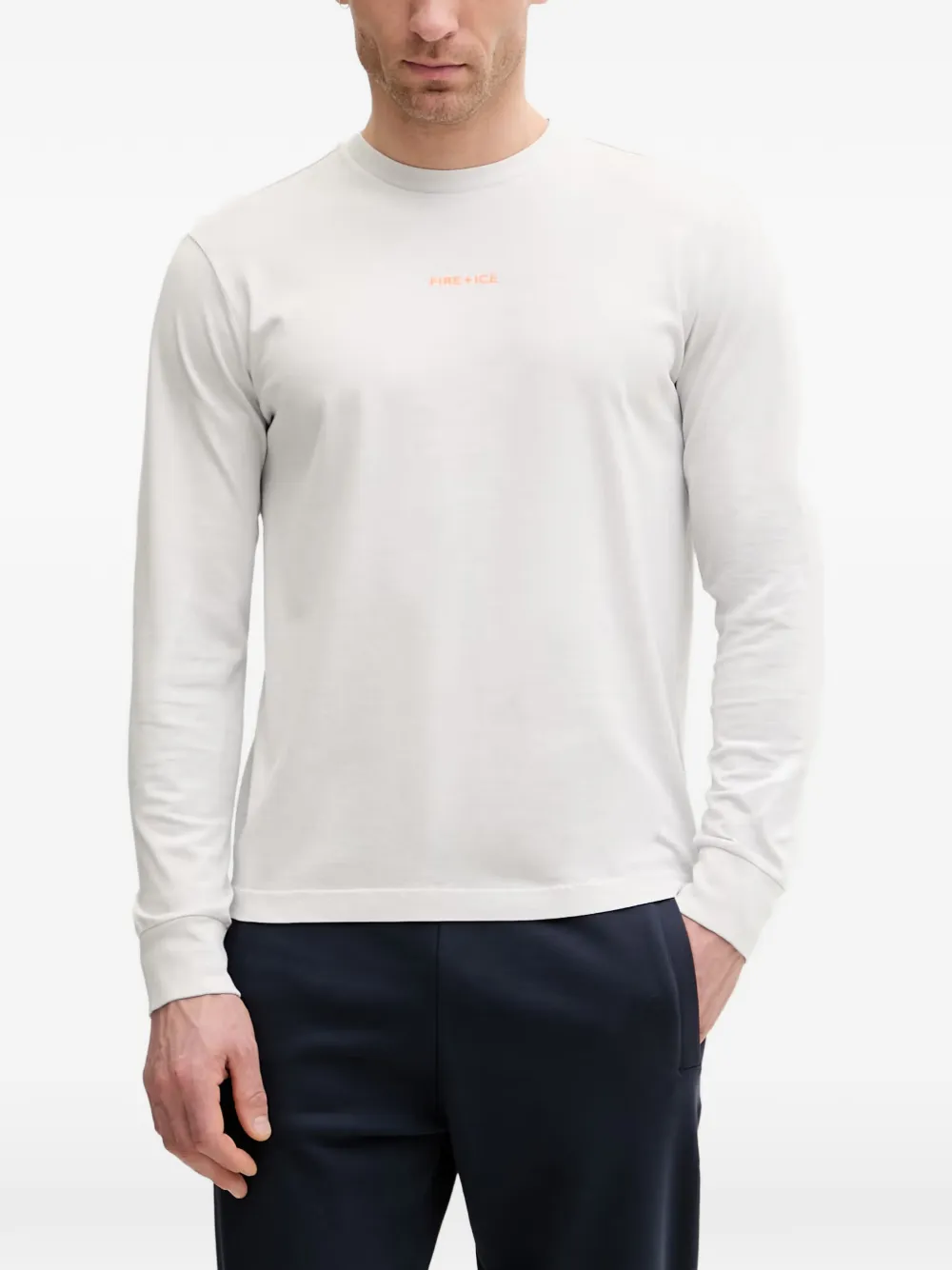 BOGNER FIRE+ICE logo-print long-sleeve T-shirt - Grigio