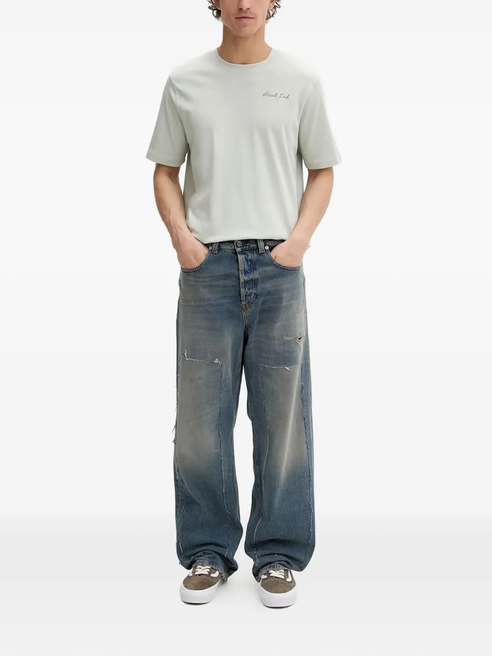Diesel T-shirt met logoprint Groen