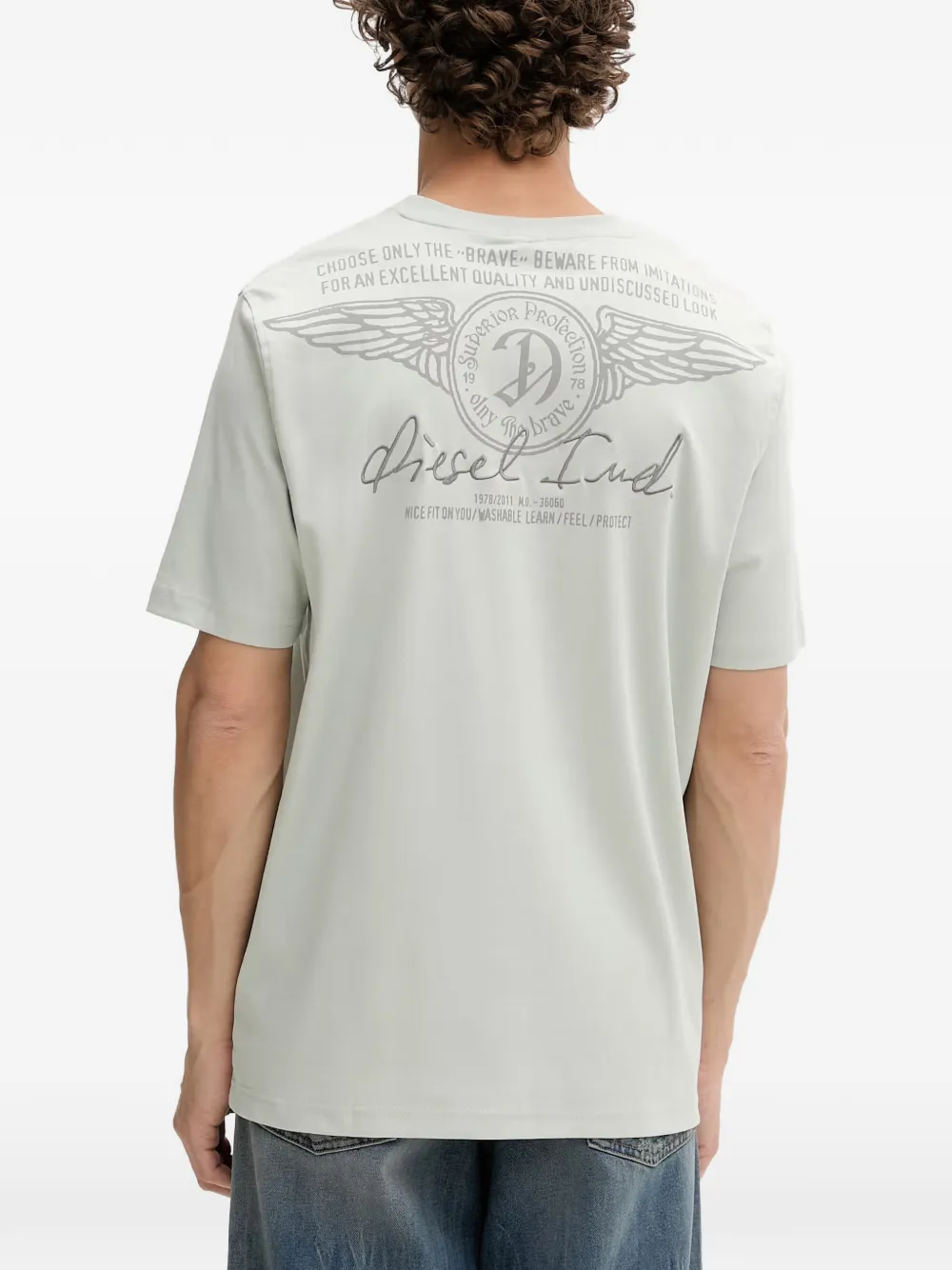 Diesel T-shirt met logoprint Groen