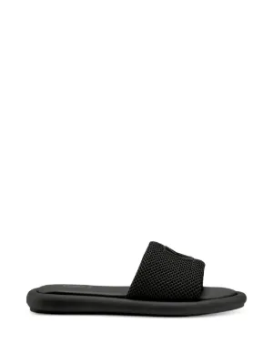 Alexander Wang logo-print Flat Slides | Black | FARFETCH CA