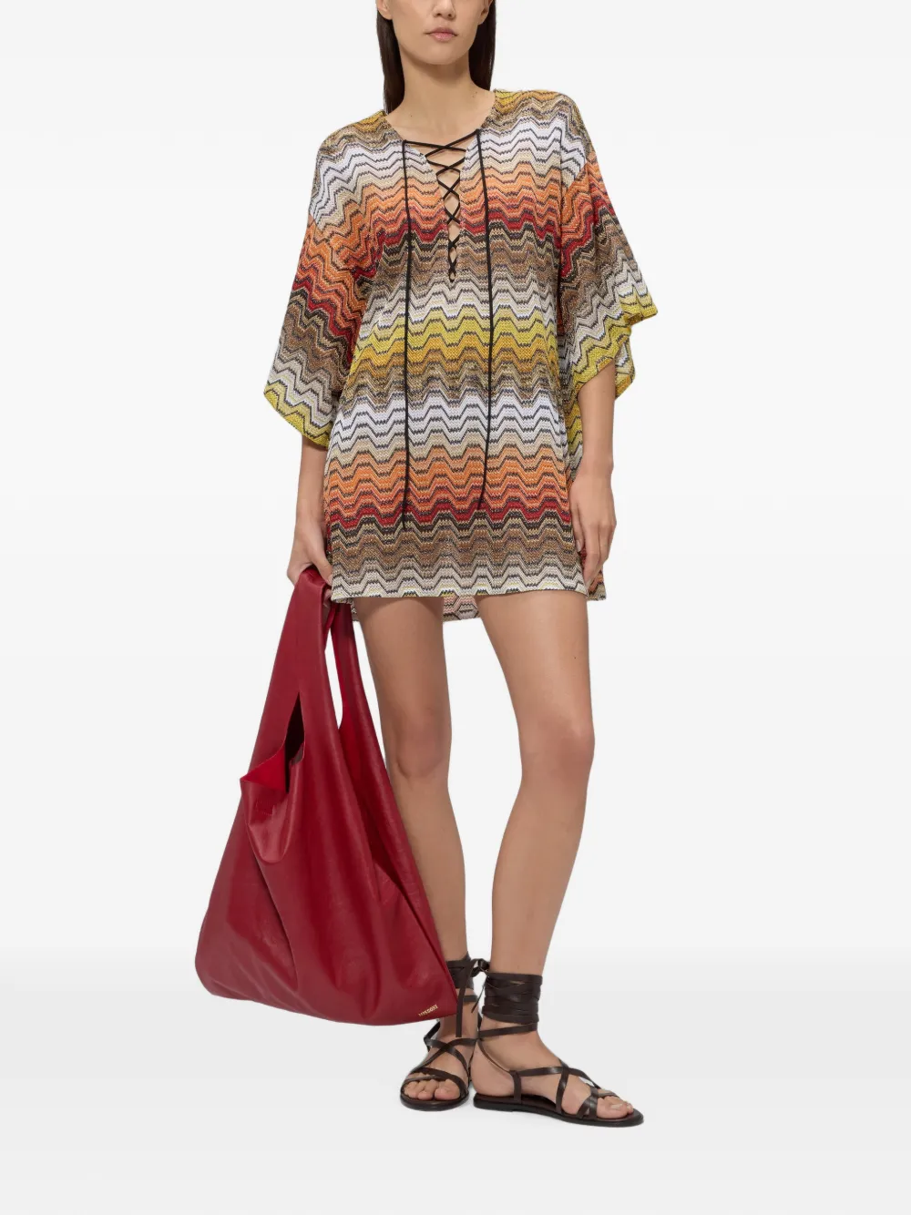 Missoni Korte tuniek van viscose lamé Oranje