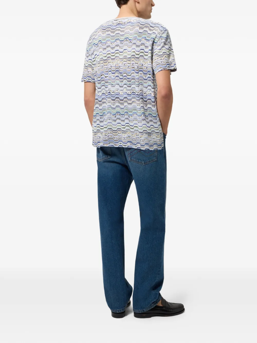 Missoni Poloshirt met korte mouwen en zigzag-patroon Wit