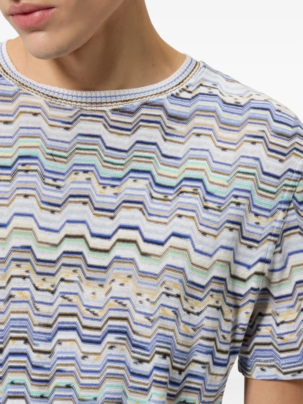 Missoni Poloshirt met korte mouwen en zigzag-patroon Wit