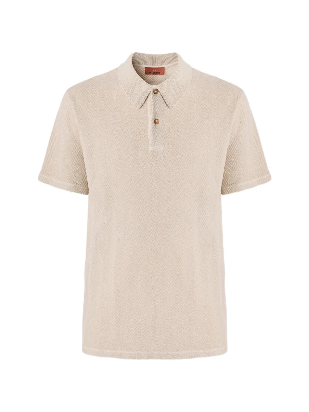 Missoni chevron-knit polo shirt - Toni neutri