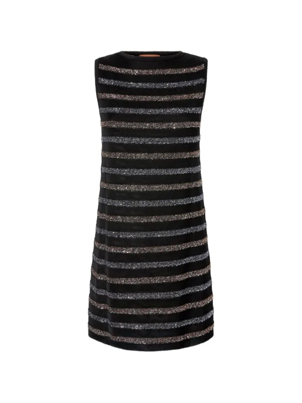 missoni sequin embellished knitted dress Missoni Striped Sequin-embellished Knitted Mini Dress
