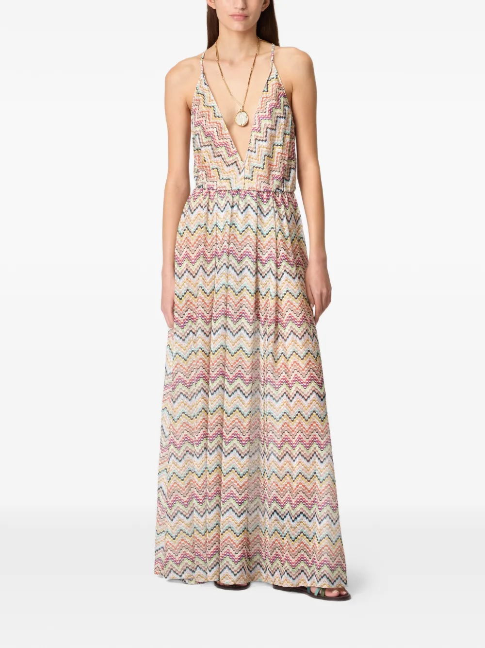 Missoni Strandjurk met zigzagpatroon Beige