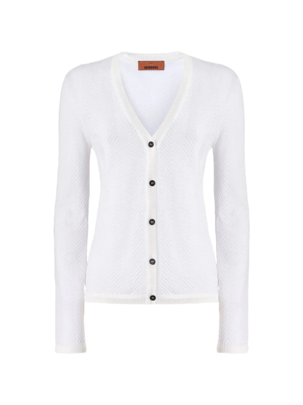 Missoni chevron-knit V-neck cardigan - Weiß