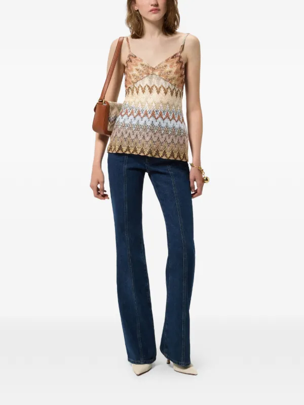 MISSONI タンクトップ Missoni zigzag-knit Tank Top | Neutrals | FARFETCH