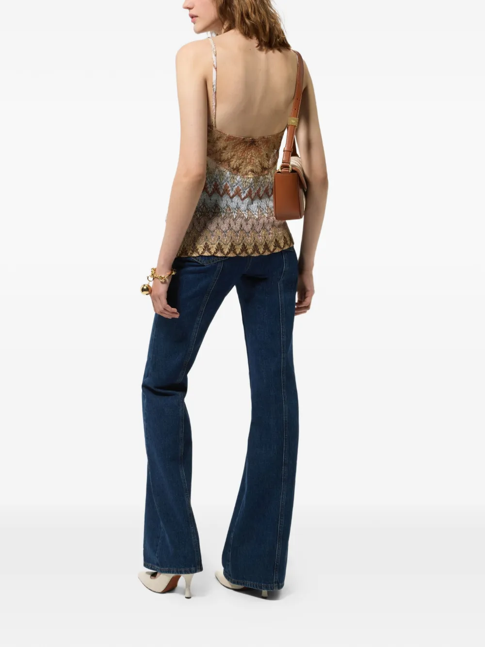 Missoni Gebreide top met zigzag-patroon Beige