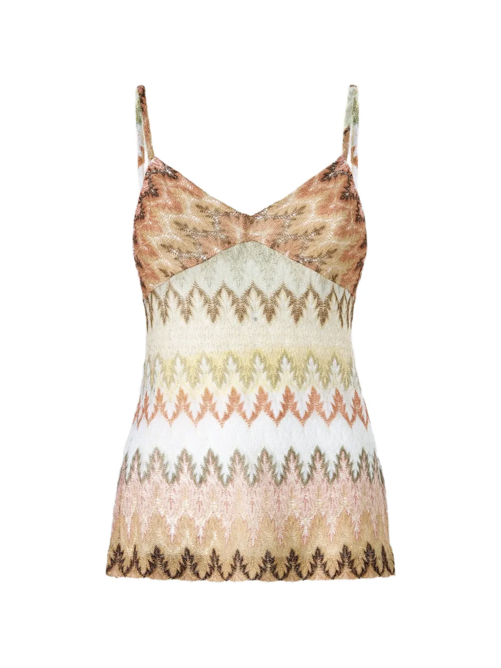Missoni zigzag-knit tank top - Nude