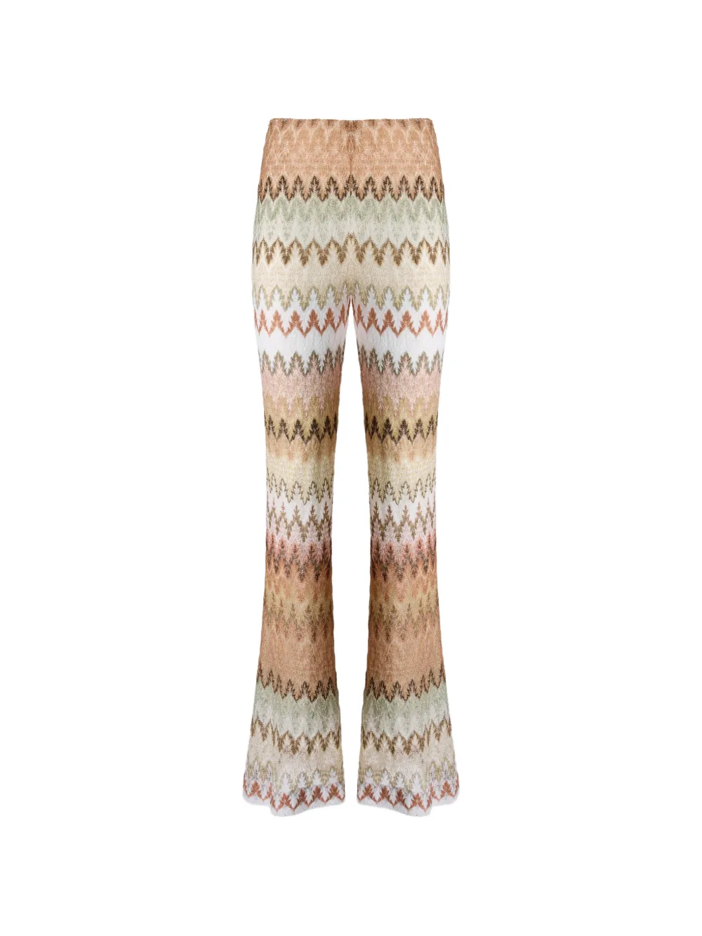 Missoni zigzag-knit flared trousers - Nude