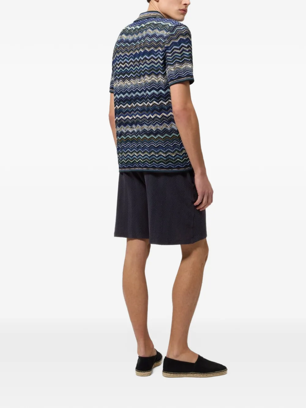 Missoni Shorts met elastische taille en zigzag patroon Blauw