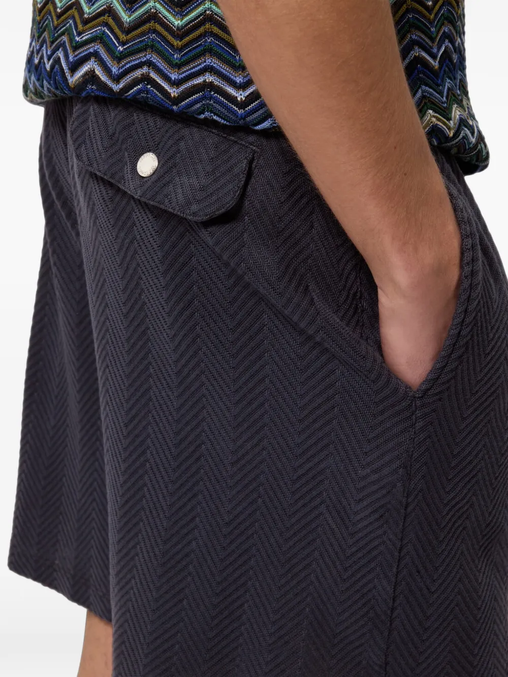 Missoni Shorts met elastische taille en zigzag patroon Blauw