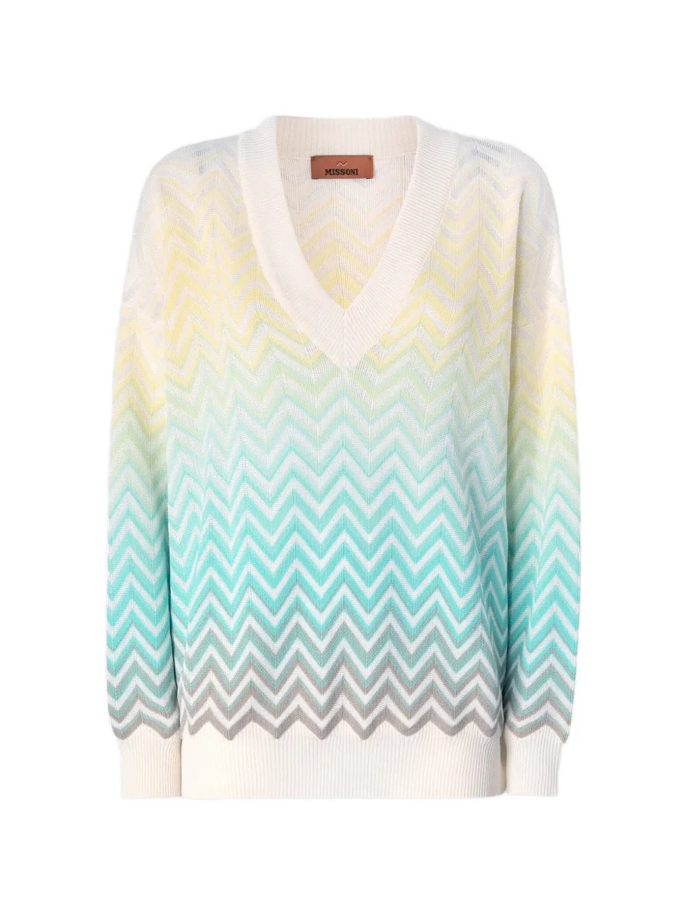 Missoni ombré-chevron V-neck sweater - Weiß