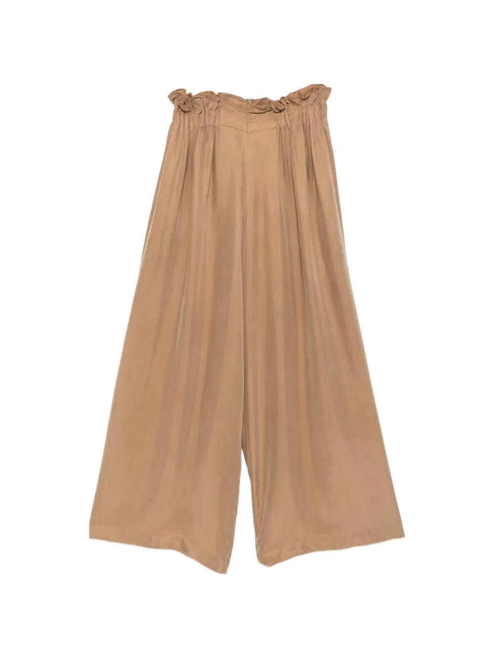 Eleh ruffled high-waisted trousers - Marrone
