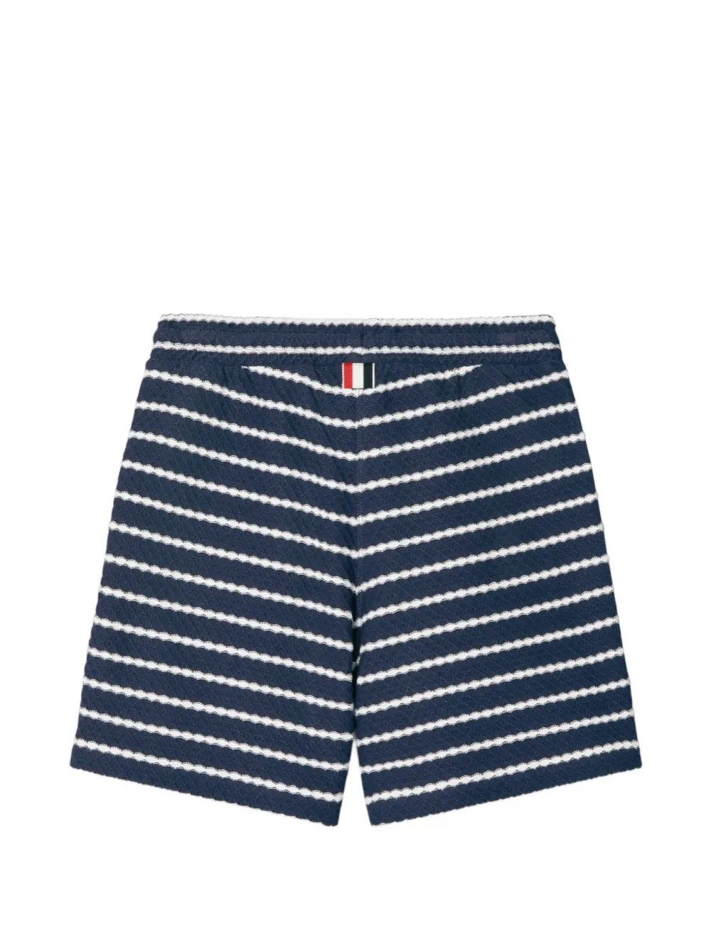 Thom Browne Kids Honeycomb gestreepte shorts Blauw