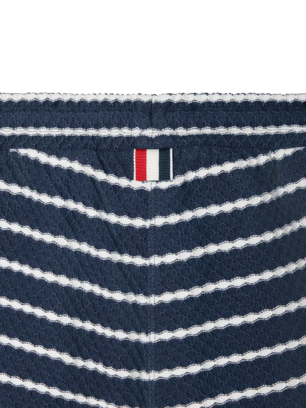 Thom Browne Kids Honeycomb gestreepte shorts Blauw