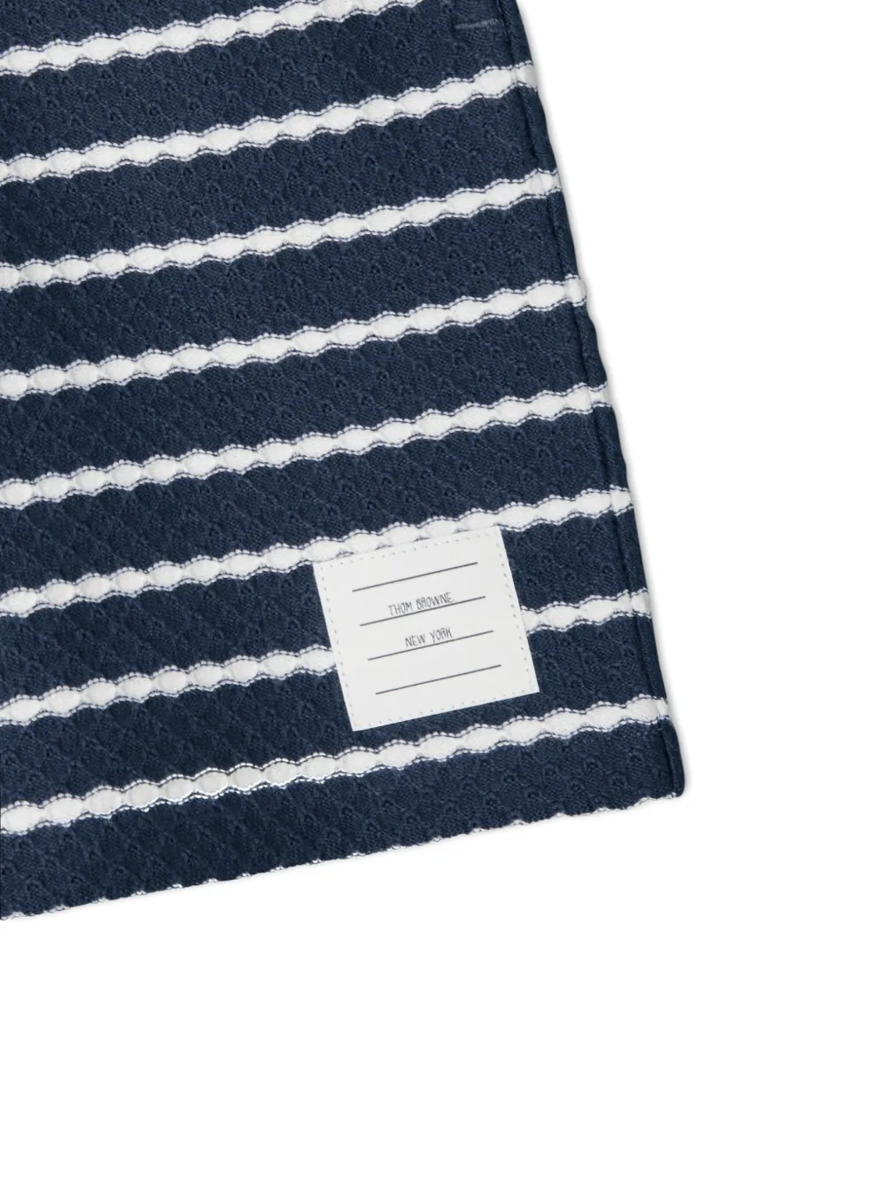 Thom Browne Kids Honeycomb gestreepte shorts Blauw