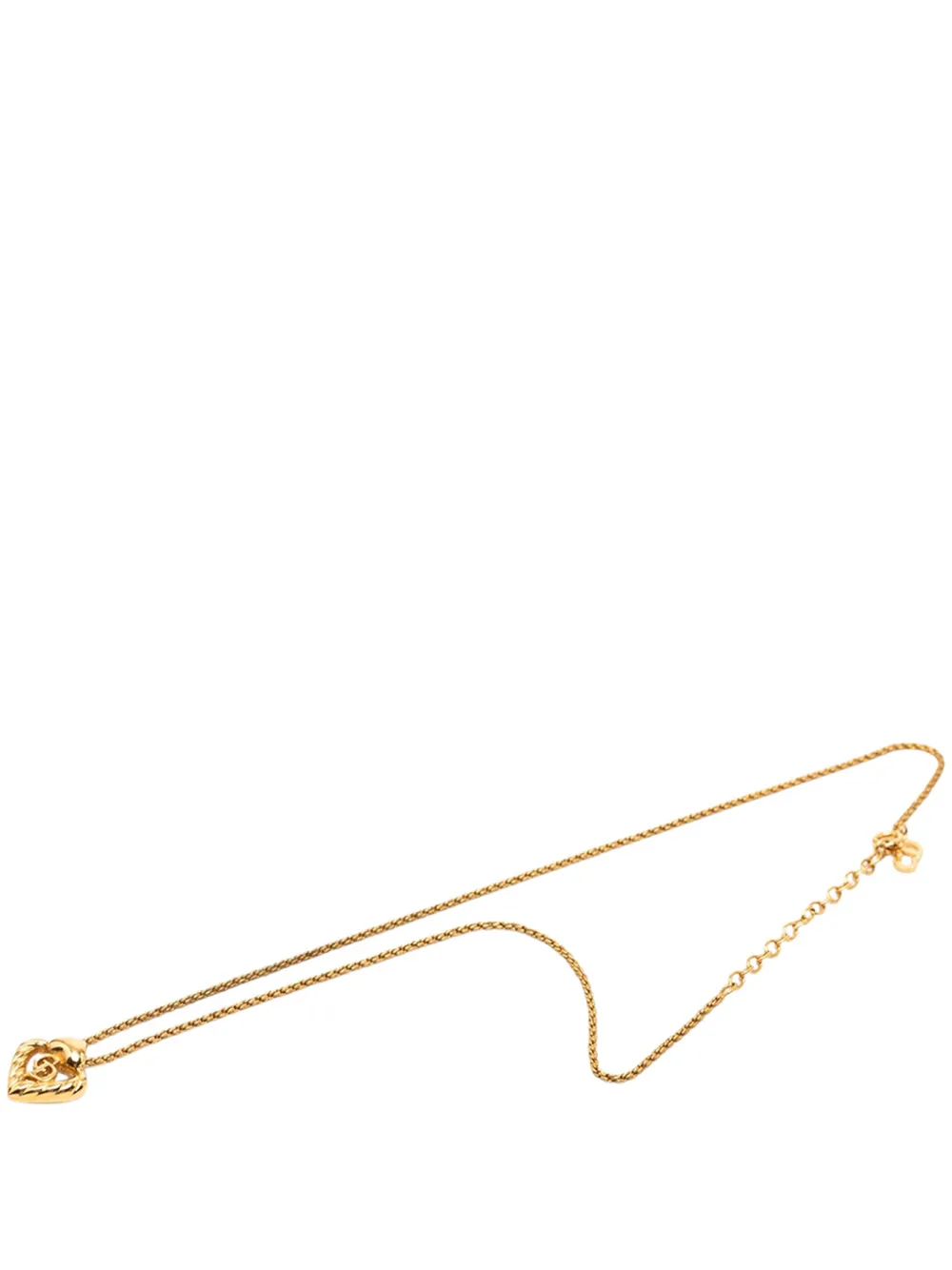 Pre-owned Dior 2000-2026 Gold Plated Cd Logo Heart Pendant Necklace Costume Necklace