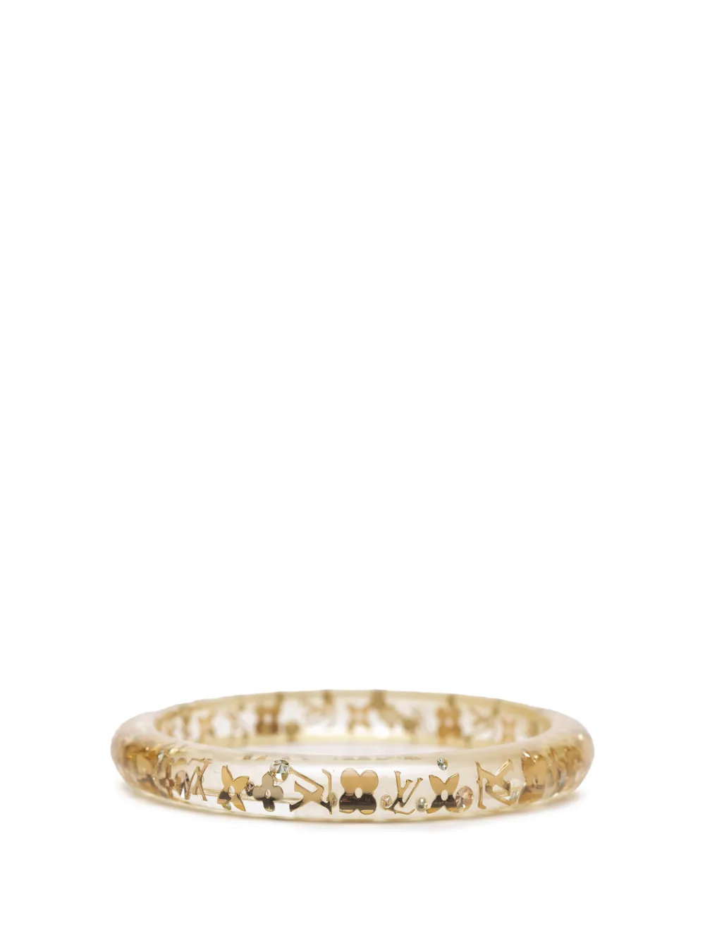 Louis Vuitton Pre-Owned Bracciale rigido in resina con monogramma 2011 - Bianco