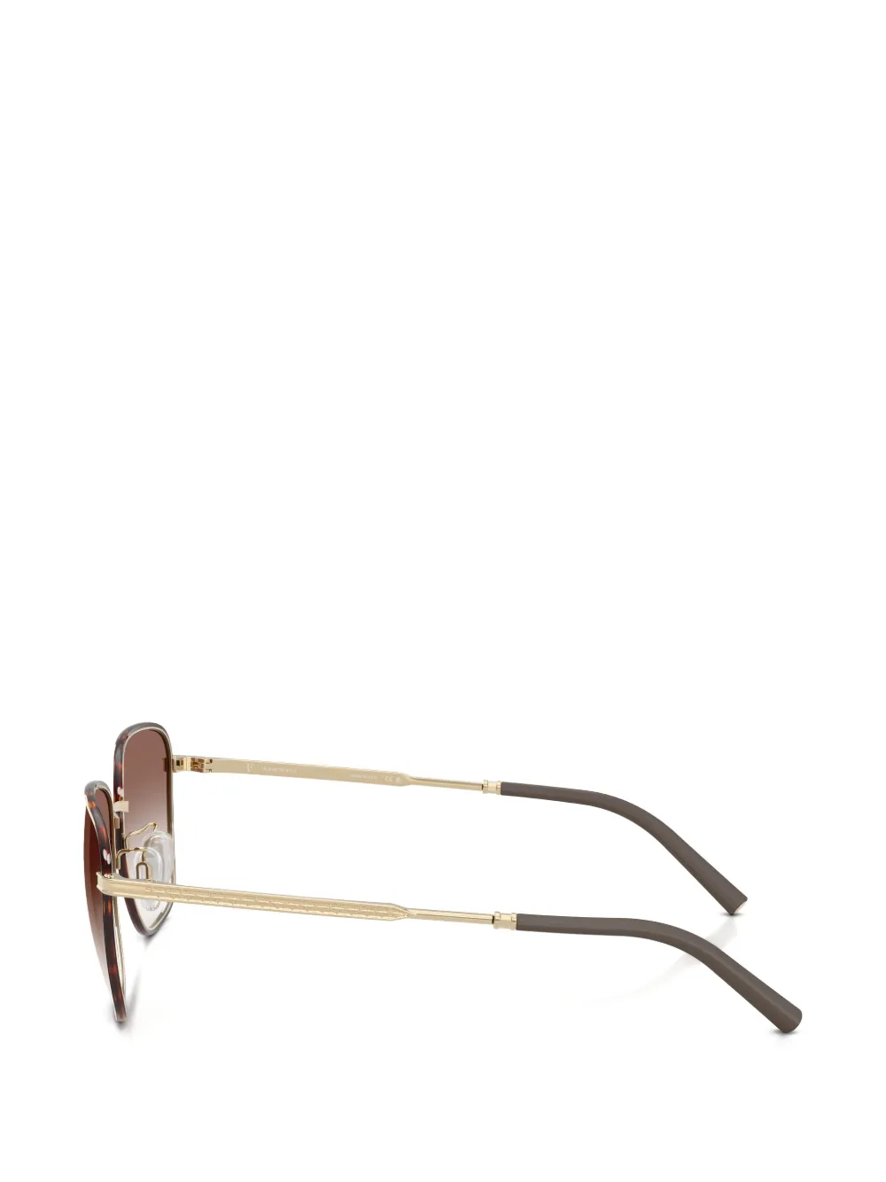 Oliver Peoples R-18 zonnebril met vierkant montuur en schildpadschild effect Goud