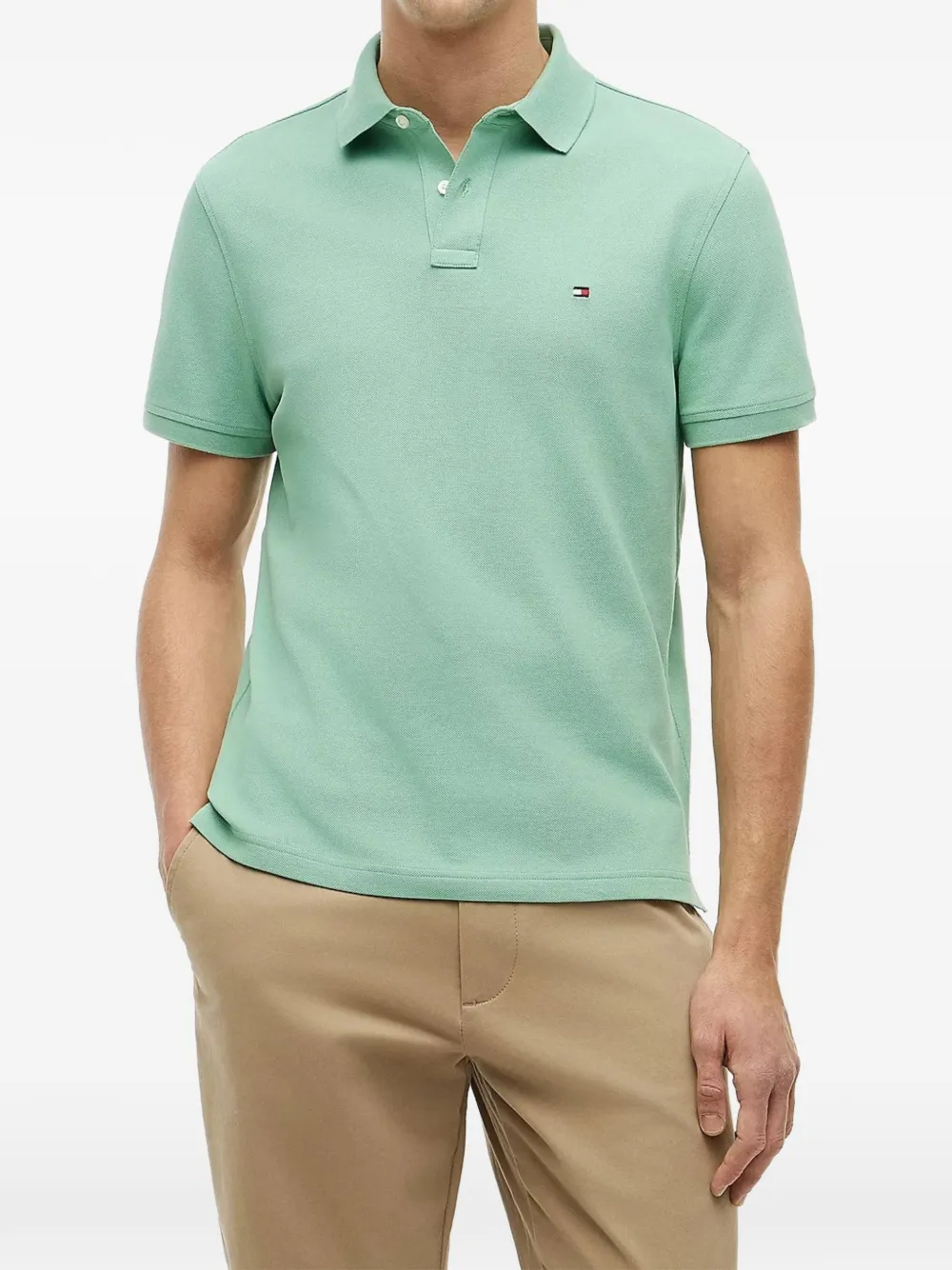 Tommy Hilfiger Poloshirt met geborduurd logo Groen