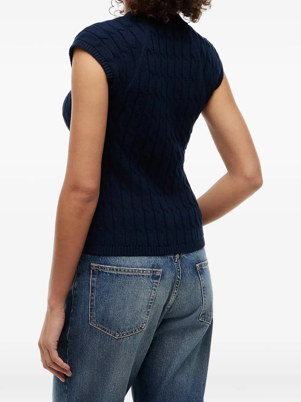 Tommy Hilfiger Kabelgebreid vest Blauw