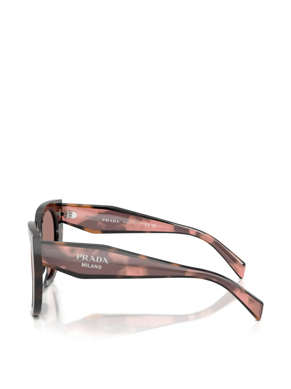 Prada Eyewear Zonnebril met schildpadschild-design Bruin