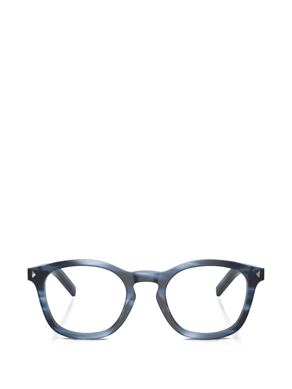 Prada Eyewear logo-engraved round-frame glasses - Blu