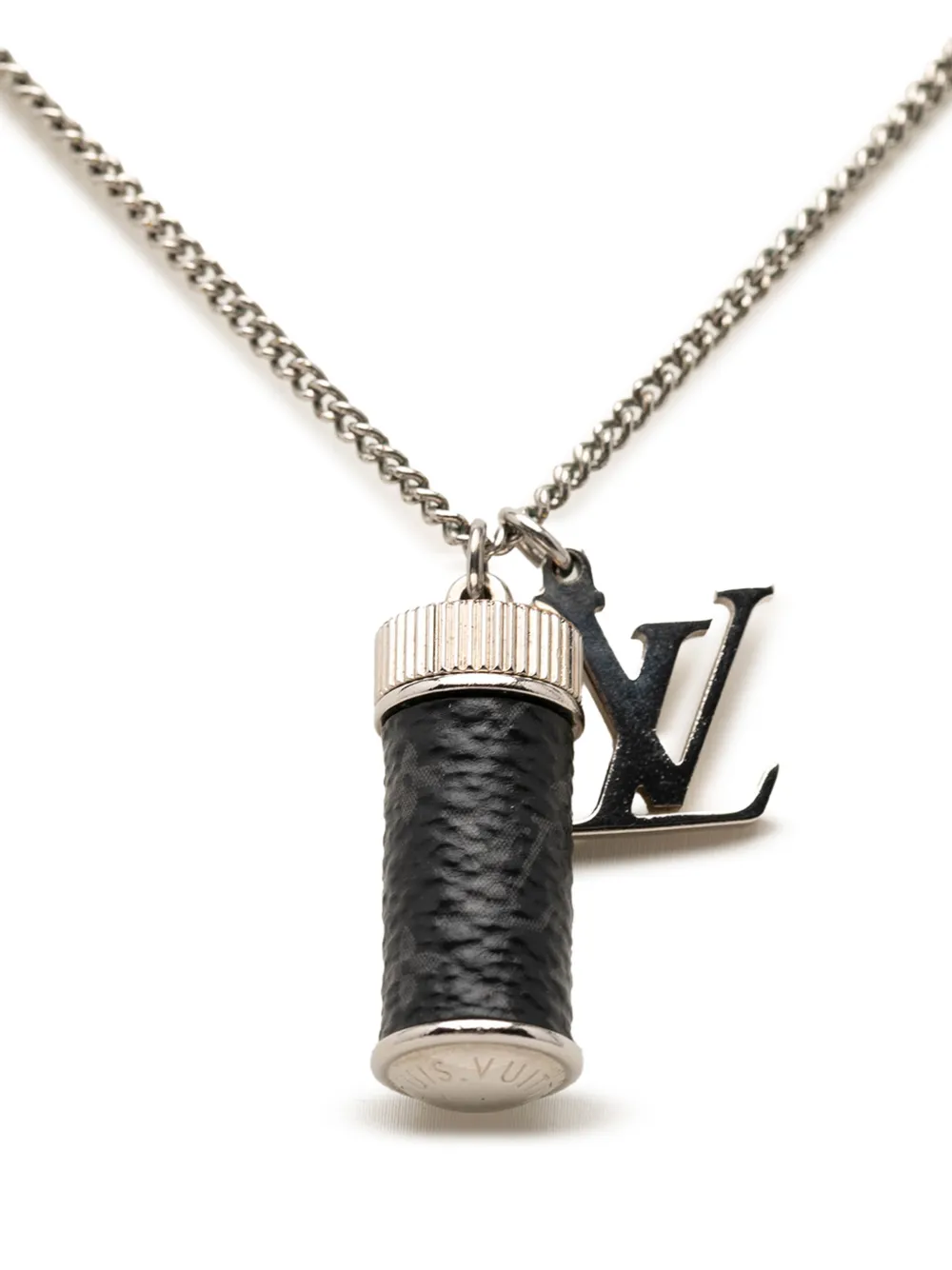 Louis Vuitton Pre-Owned 2020 Brass Monogram Eclipse Charms Necklace costume necklace - Nero